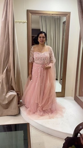 5.6K views · 16 reactions | It’s a beautiful and stunning hand embroidered lehanga in dusty rose tone with shimmering yet subtle floral detailing❤️ #lehanga #receptionwear #rose #happybride #pinklehanga #designerwear #bangalore #bridaldesigner | Kavani | Facebook