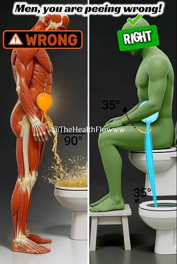 Stop peeing standing up! Here is why (90° vs 35°