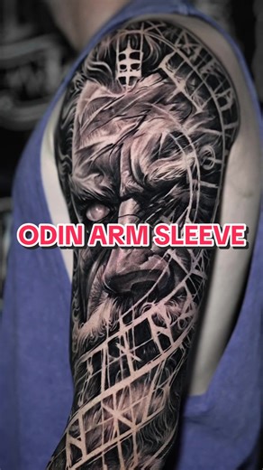 Odin Norse Arm Sleeve Tattoo Ideas and Designs