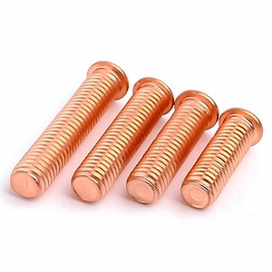 [Hot Item] ISO13918 DIN 32501 Brass Copper Plating Energy Storage Flat Spot Welding Screw Fully Threaded Weld Stud Bolt