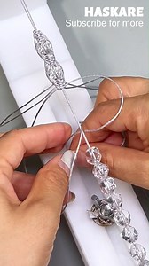 Make a bracelet with three strands of rope and faceted beads. #MensFashion #bracelet #clearquartz #beads #diy #menstyle | Haskare