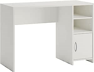 Sauder Beginnings Small Study Desk for Bedroom, Computer Desk for Small Spaces, in White