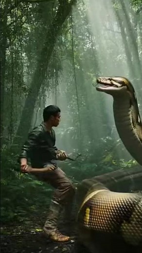 Epic Jungle Battle: Human vs Giant Python ⚔️🐍python fightjungle battleanaconda fightepic