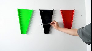 2Pcs Wrench Organizer,Wrench Storage Rack,Plastic Spanner Tools Holders, Standard Spanner Wrench Storage Tools Garage Wrenches Keeper for 5mm to 27mm Wrench(Red+black)