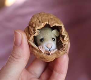 Needle Felted Mouse in Walnut Shell PDF Pattern (digital Download) - Etsy
