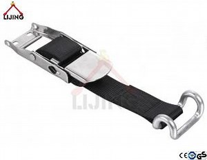 [Hot Item] 4000kg Black Polyester Pallet Lashing Strap Over Center Buckle Belt