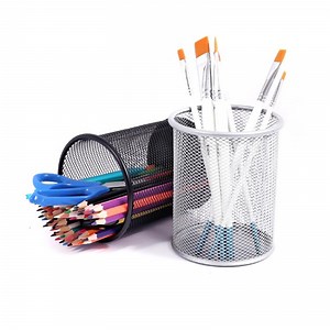 [Hot Item] Foska Good Quality Office Supplies Metal Mesh Pen Holder for Desk