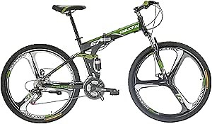 EUROBIKE OBK G4/G6 26" Full Suspension Folding Mountain Bike 21 Speed Bicycle Men or Women MTB Foldable Frame