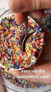 Easy vanilla buttermilk dot cake | Full video on my channel ✨