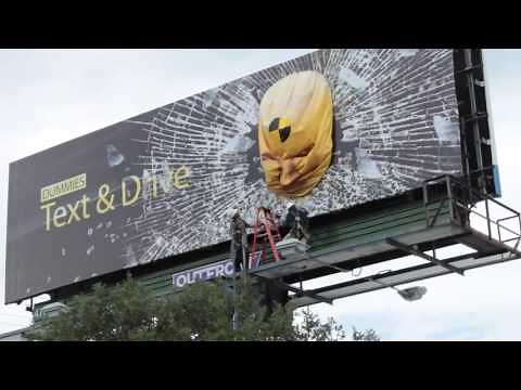 3D Billboard Installation - Dummies Text and Drive