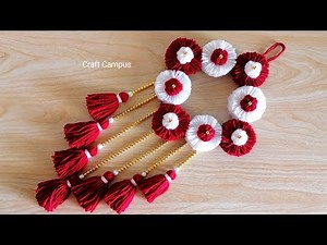DIY Easy Woolen Flower Wall Hanging Craft Ideas | Easy Wall Decoration |Woolen Wall Hanging Design