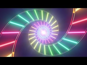 Abstract Double Helix Technology Spiral Twist Glowing Neon 3D Tunnel 4K Moving Wallpaper Background