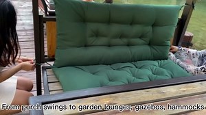 Swing Replacement Cushions with Backrest, Waterproof Bench Cushion for Outdoor Furniture 2-3 Seater Washable Swing Replacement Cushions, Overstuffed Swing Pad for Garden Patio (47x40 in, Grass Green)