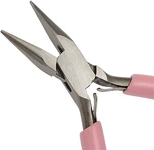 Beadaholique Essential Beading Pliers, Chain Nose, 1 Piece, pink (XTL-0410)