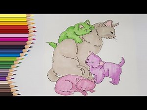 💙❤️💛 Draw a KIT WITH KIT. | How to Draw Domestic Animals