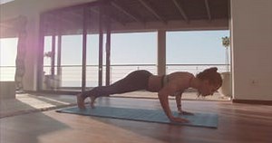 Young Woman Doing Push Ups at Home Stock Video - Video of home, people: 75262567