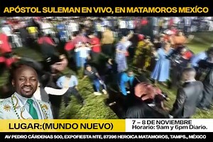455K views · 2.7K reactions | A Great Revival is Coming To Mexico Apostle Johnson Suleman LIVE in Mexico DATE: November 7 - 8, 2023 TIME: 9am & 6pm VENUE: Mundo Nuevo, Matamoros Tamp. Mexico FREE Registration Required: | Apostle Johnson Suleman | Facebook