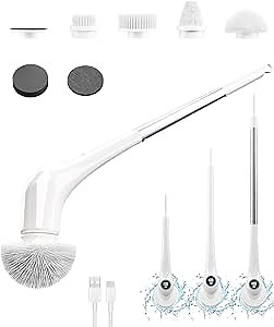 Amazon.com: Electric Spin Scrubber, Power Shower Scrubbers for Cleaning Bathroom Long Handle Shower Cleaning Brush, Dual Speed Shower Tub Scrubber Electric 6 in 1 Bathroom Brushes for Cleaning Shower Tile Floor : Industrial & Scientific