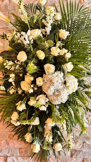Standing spray In loving memory of a lovely grandfather #standingspray #inlovingmemory #granfather #flowerarrangement | Beautiful Creations & Events CBA