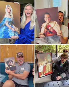 78 reactions · 9 comments | Out of gift ideas? Say no more!  Turn your photo into a masterpiece with these amazing personalized portraits. How it works: Step 1: Pick a portrait!  Step 2: Upload the photo!  Step 3: Our artists will do the rest!  Get started  https://turnmeroyal.com/ | Turn Me Royal | Facebook