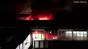 Huge fire and thick smoke engulf Nottingham train station