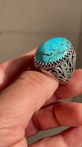 High Quality Dendritic Turquoise Handmade heavy Sterling Silver Ring...
