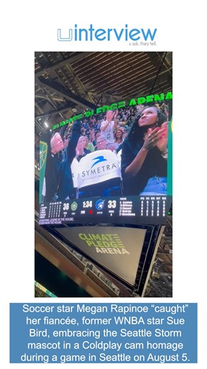 Megan Rapinoe 'Catches' Fiancée Sue Bird With Mascot in Coldplay Cam Spoof Get the full story: https://uinterview.com/news/video-megan-rapinoe-catches-fiancee-sue-bird-with-mascot-in-coldplay-kiss-cam-spoof Credit: @ezimagbegoat via Storyful #meganrapinoe #suebird #lgbtqia #coldplay | uInterview | Facebook
