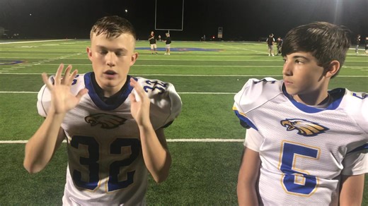 Jordan Perkins and Cooper Brayman after the Jacksboro win. | LaFollette Press