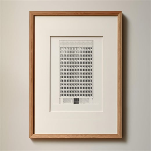 Marcel Breuer's Bristol Office: Hand-drawn Architectural Print - Limited Edition Wall Art for Modern Homes - Etsy