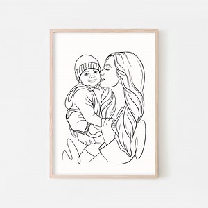 Custom Line Drawing, Portrait From Photo, Custom Portrait, Couple Line Art, Family Portrait, Sketches From Photo, Line Art,abstract Portrait - Etsy Australia