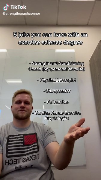 There are many opportunities with an exercise science degree! #exercisescience #strengthcoach #pt #physicaltherapist #chiropractor #gymteacher #rehab