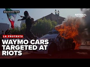 Waymo self-driving cars targeted, lit on fire in anti-ICE protests