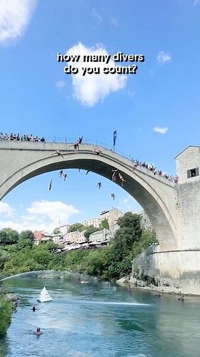 the old bridge of Mostar has never seen that many divers leap at once 🇧🇦😮 | Red Bull Cliff Diving