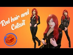 Red hair and Catsuit with Female Mask