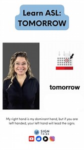 🤟🏼 Learn how to sign "TOMORROW" in ASL! Sign Tribe Academy offers ASL courses designed to support communication for autistic and disabled individuals. We teach American Sign Language to empower and enhance interaction, making communication accessible and inclusive for everyone. Join us today! Learn American Sign Language with Sign Tribe Academy: https://sign-tribe.com Sign Tribe on YouTube: https://www.youtube.com/SignTribe FREE 5 Part Video Series on ASL Communication for Autism & Disabilitie