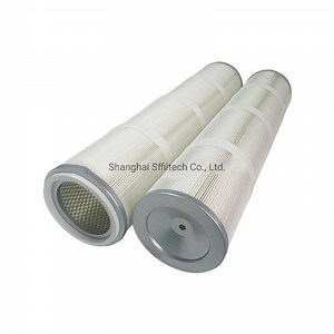 [Hot Item] Spun Bonded Industrial Polyester PTFE Flame Retardant Thread Dust Cartridge Filter