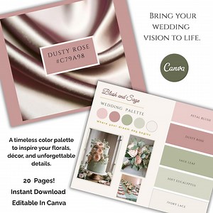 Sage Blush Wedding Color Palette Planner | Wedding Color Guide, Mood Boards, Hex Codes - Etsy Australia