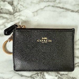 Coach  Key Ring ID Holder Wallet with Zip closure & Gold-Tone Hardware