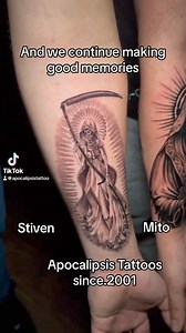 Santa muerte tattoos dine by Stiven ( full body muerte ) and mito ( chest muerte ) @apocalipsis_tattoos #santamuerte #santamuertetattoo #tattoosale #tattooshop #tattoos #tattoo | Apocalipsis Tattoos