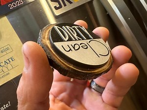 Clean/dirty Dishwasher Magnets - Machined Aluminum on Distressed Wood Disc - Etsy Canada