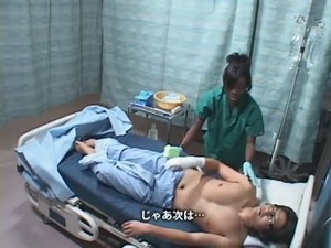 Asian Japanese guy fucks black ebony girl in hospital