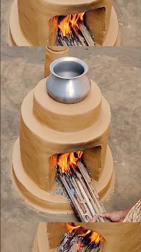 Primitive Technology: Build an Eco-Friendly Clay & Brick Wood Stove 🔥 | Sustainable DIY Guide #viral