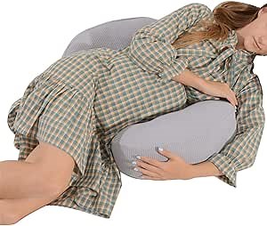Side Sleeper Pregnancy Pillow,Double Wedge for Body, Belly, Back Support, Maternity Pillow with Removable Jersey Cover
