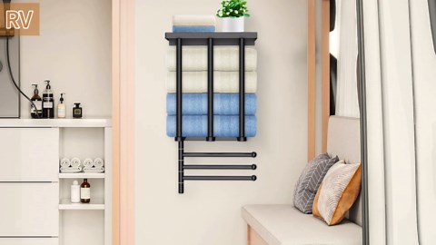 Towel Rack for Rolled Towels (White-Swivel)