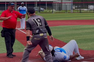 409K views · 780 reactions | Play At The Plate at the USSSA A Worlds tournament….Take note that umpiring is a hard job to do especially when these plays come into play so I salute those who do the job. Look at the clip at full speed and make the judgement and then check it out in slo mo. Also take note where the ump is positioned. It could’ve went either way but the runner was called safe. What call are you making?? | John Kings | Facebook