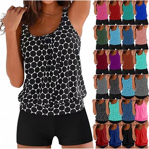 UPPADA Women Tankini Set Two Piece Padded Bathing Suits Swimsuit Ruched Tankini Top with Swim Brief 2pcs Swimwear Modest Bathing Suit Swimsuits for Women Over 50 Clearance,Orange,L - Walmart.com