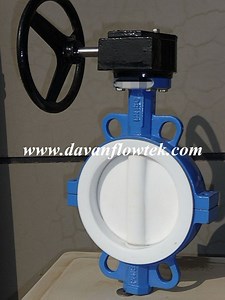 [Hot Item] Gear Operation China Supplier Ductile Cast Iron Ggg40/50 Wafer Lug Flanged DN50-200 Pn16 PTFE Water Butterfly Valve