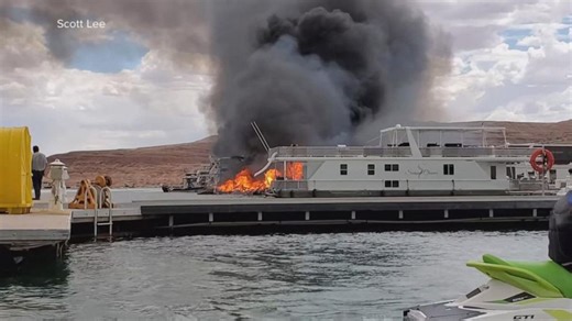 Massive boat fire reported on Lake Powell