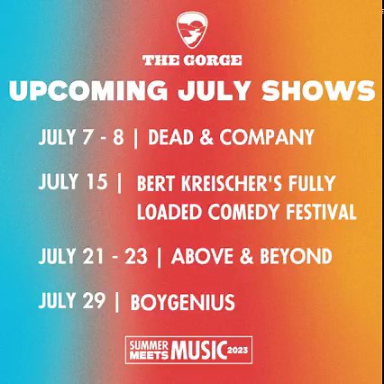3.3K views · 32 reactions | July is sizzling hot with this incredible lineup of shows that are coming our way! Which one are you going to?   Grab your tickets now!  livemu.sc/3qoMf3W | The Gorge Amphitheatre | Facebook