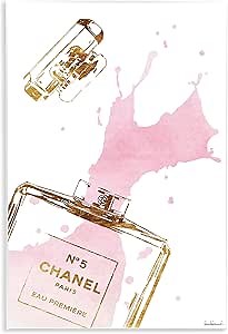 Stupell Industries Glam Perfume Bottle Splash Pink Gold Oversized Wall Plaque Art, Proudly Made in USA